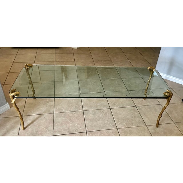 Bronze P.E.Guerin Faux Bois Gilt Bronze Cocktail Table For Sale - Image 8 of 17