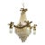 Empire Style Crystal Chandelier With Gilded Bronze Frame & Cascading Crystal Prisms For Sale