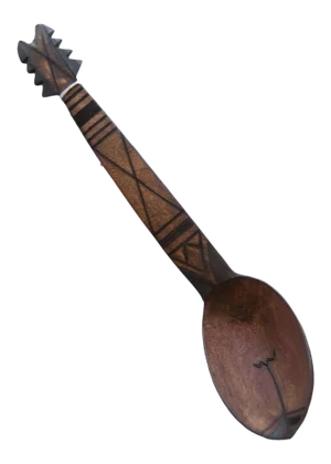 Vintage African Wooden Instrument Design Spoon
