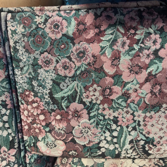 Rose Floral Lounge Arm Chairs For Sale - Image 8 of 9