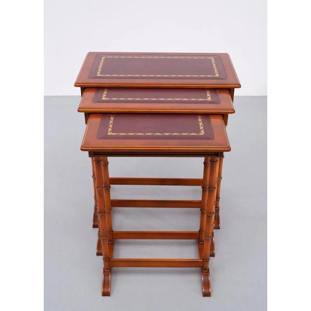 English Cherrywood Nesting Tables from Heldense, 1978, Set of 3 For Sale - Image 13 of 13