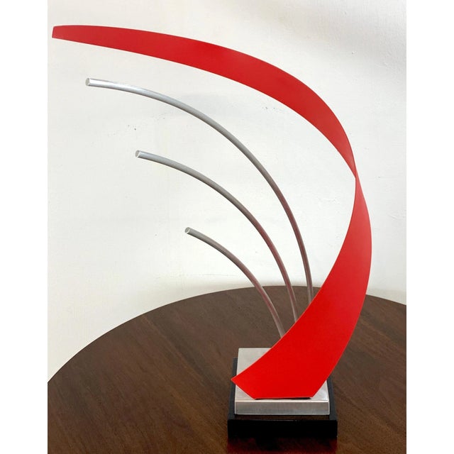 French Modern Enameled Metal Abstract Sculpture For Sale In Greensboro - Image 6 of 11