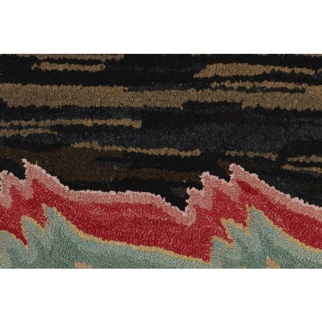 Antique Hooked Rug With Polychromatic Borders, From Rug & Kilim For Sale In New York - Image 6 of 7