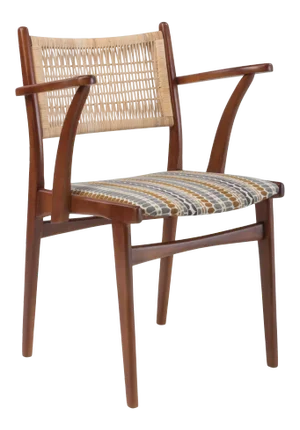 A. J. Groot Landeweer Stoelenfabriek Eib Ergen Netherlands Dutch Cane Scandinavian Danish Chair Mid Century