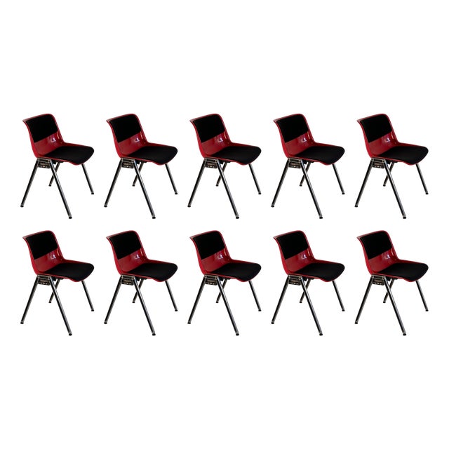 Vintage Modus Chairs by Osvaldo Borsani for Tecno, 1970s, Set of 10 For Sale