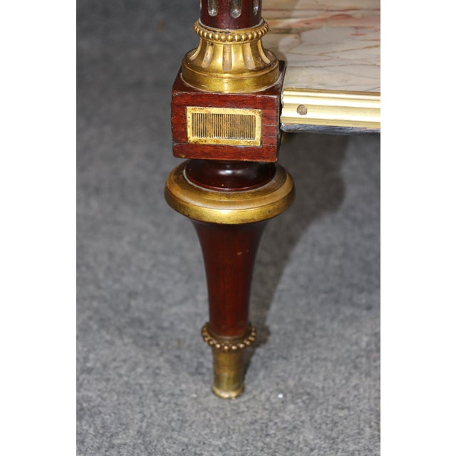 Henry Dasson Signed Henry Dasson 1860s Era Bronze Mounted Marble Top Server Console Table For Sale - Image 4 of 15