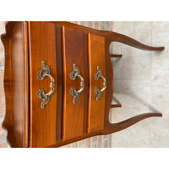 French Cherry You and Me Nightstands with Drawers and Open Shelf, 1960s, Set of 2 For Sale - Image 12 of 18