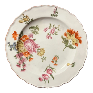Antique 18th Century English George III Chelsea Porcelain Botanical Flower Plate