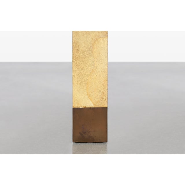 1970s Italian Goatskin Parchment “Waterfall” Console Table Attributed to Aldo Tura For Sale - Image 5 of 13
