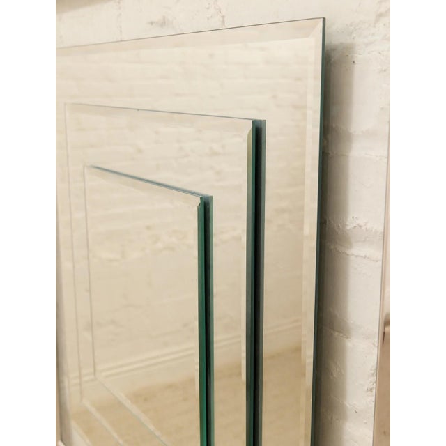 Vintage Hollywood Regency Layered Beveled Mirror For Sale - Image 9 of 10