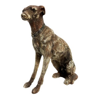 Vintage Vienna Bronze Whippet/ Greyhound Dog Sculpture For Sale