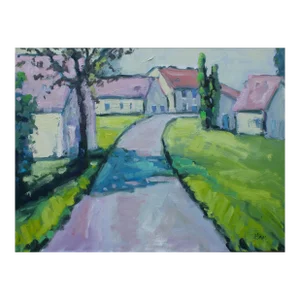 Modern Art, Sunlight and Shadow Oil Landscape