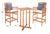 Transitional Pate 3-Piece Bar Height Bistro Set, Natural/Beige Cushion /Navy Stripe Pillow For Sale - Image 3 of 9