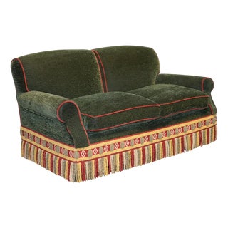 British Handmade Green Fabric Sofa by Peter Dudgeon For Sale
