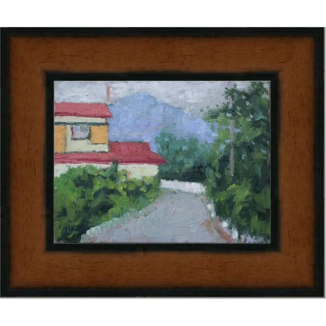 Textile Mt. Fuji Landscape (Original Oil Painting) For Sale - Image 7 of 8