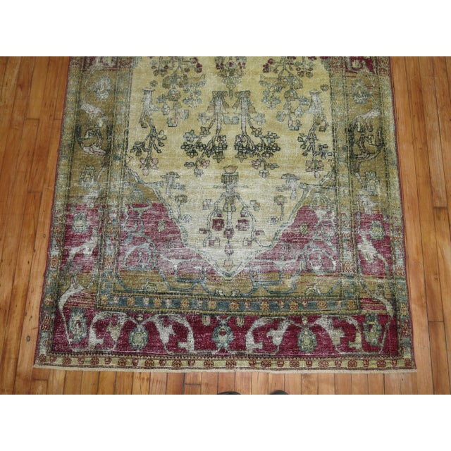 Antique Zabihi Collection Persian Isfahan Prayer Carpet - 4'6" x 6'5" For Sale - Image 4 of 8