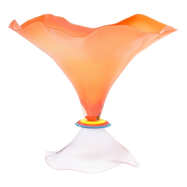 Stephan Cox Postmodern Art Glass Vessel For Sale