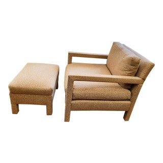 1970s Milo Baughman Parsons Chair and Ottoman For Sale