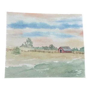 Signed Original Watercolor Landscape by Nancy Smith “As Evening Settles”