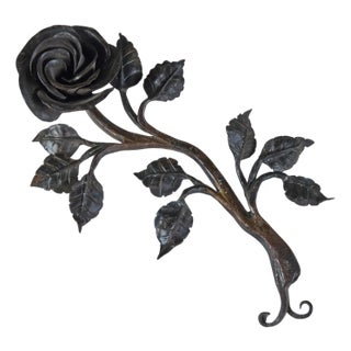 Cast Iron Rose Sculpture For Sale