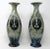 A Very Stylish Identical Pair of English Royal Doulton Lambeth Moulded Salt-Glaze Stoneware Pottery Long neck mantle Vases...