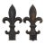Pair of Mid 20th Century Reclaimed Fleur De Lis Black Cast Iron Fence Finials For Sale