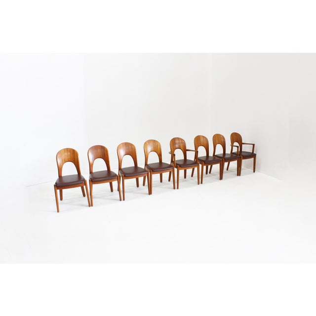 Vintage Danish Teak Dining Chairs by Niels Koefoed for Koefoeds Hornslet, 1960s, Set of 8 For Sale - Image 4 of 11