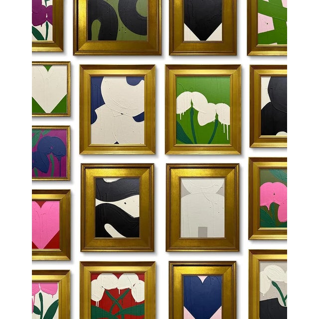 2020s Ron Giusti Mini Abstract Blush Black Acrylic Painting For Sale - Image 5 of 5