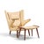 A.P. Stolen Hans Wegner for Ap Stolen Ap19 Mid Century Papa Bear Chair and Ottoman - Pair For Sale - Image 4 of 16