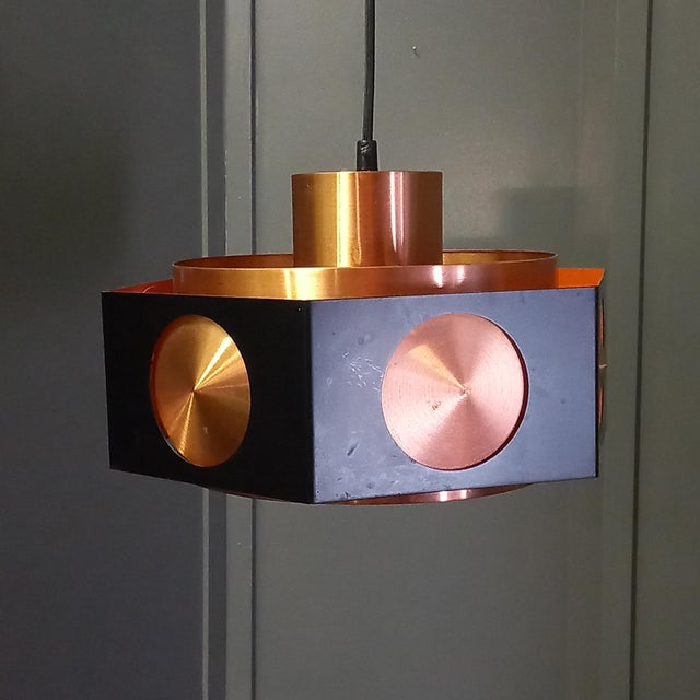 Vintage Space Age Copper Ceiling Lamp by Birger Hammerstad, 1960 For Sale - Image 6 of 14