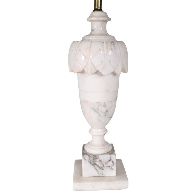 Mid 20th Century Hollywood Regency Carved Alabaster Table Lamp Made in Italy For Sale - Image 4 of 12