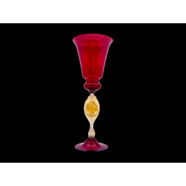 1970s Venetian Tipetto Goblet in Murano Glass from Manifattura Di Murano, 1970s For Sale - Image 5 of 9