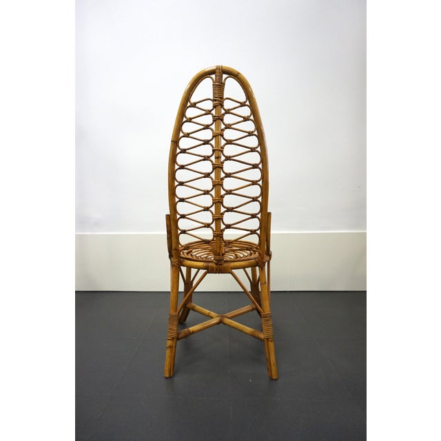 Yellow Mid-Century Bamboo Chair, 1960s For Sale - Image 8 of 8