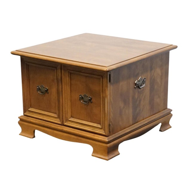 ETHAN ALLEN Heirloom Nutmeg Maple Colonial Early American 27" Square Accent Storage End Table 10-8635 20" High 27" Wide...
