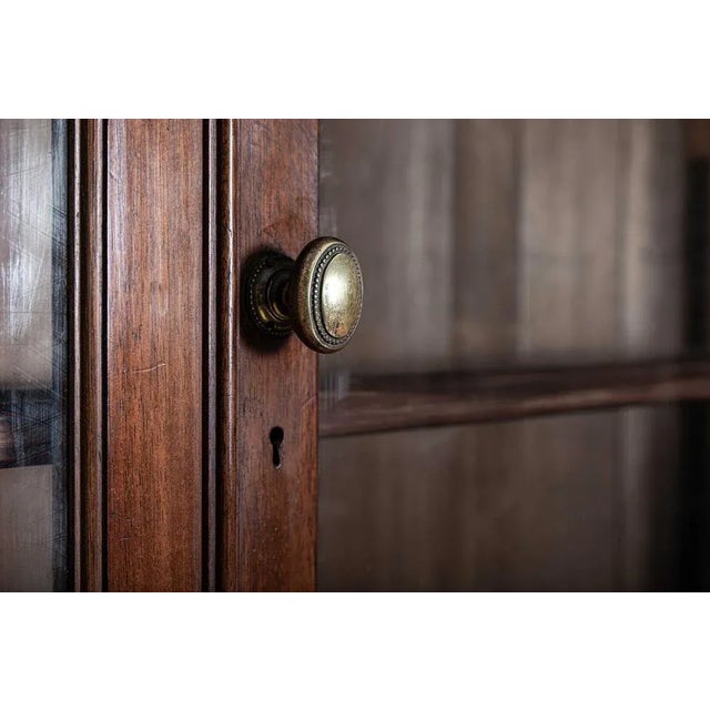 Large English Glazed Apothecary Wall Cabinet in Mahogany, 1870 For Sale - Image 10 of 14