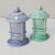 1950s Teal and Periwinkle Ceramic Lantern Salt & Pepper Shakers For Sale In Nashville - Image 6 of 6