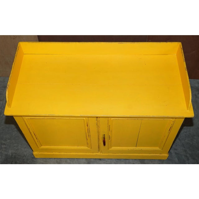 Antique Hungarian Hand Painted Yellow Pine Kitchen Sideboard, 1880s For Sale - Image 3 of 16