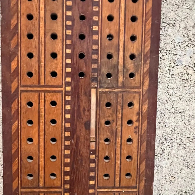 Mid-Century Modern Vintage Wood Cribbage Game Board Hughes Manufacturing Co Los Angeles For Sale - Image 3 of 12