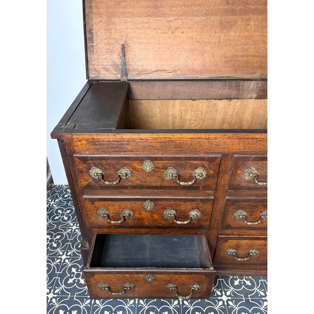 Antique George III Oak Lancashire Mule Chest For Sale - Image 14 of 18