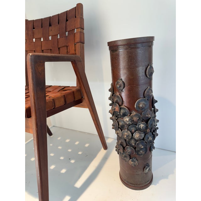 Mid 20th Century Vintage Metal Sculptural Vase For Sale - Image 5 of 11