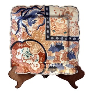 Large Antique Japanese Imari Square Plate, 1900 For Sale