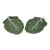 Vintage Bordallo Pinheiro Green Cabbage Majolica Relish Dish 10 “- Set of 2 For Sale