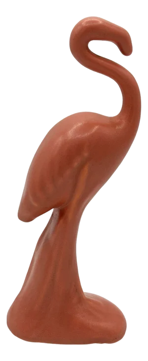 1950s Ceramic Curious Watcher Modernist Pink Flamingo Tabletop Statue by Metlox