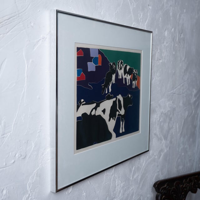 Late 20th Century Woody Jackson Ben Jerry’s Holstein Cows Lithograph For Sale - Image 5 of 6
