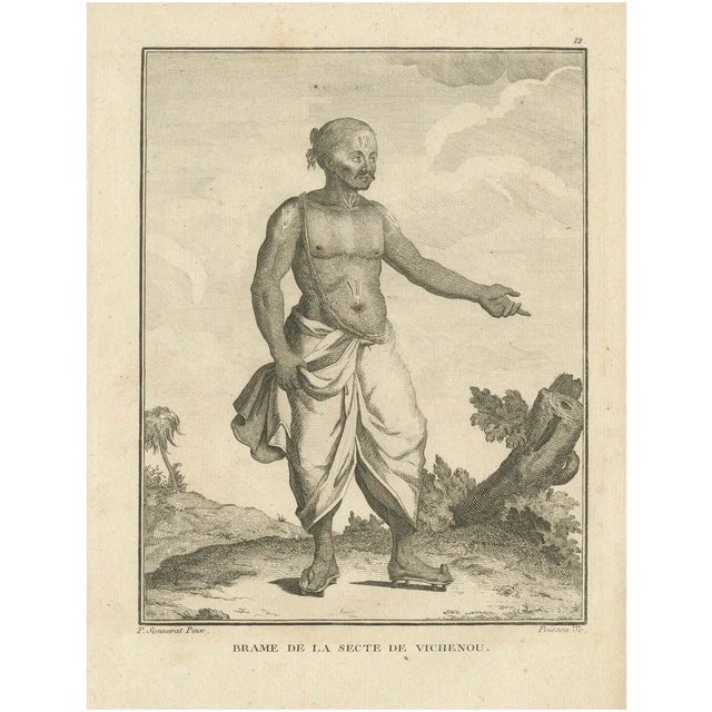 Pierre Sonnerat, Vaishnavite Brahmin from India, 1806, Engraving on Paper For Sale