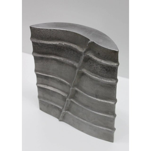 Metal Signed Modernist Aluminum Vase For Sale - Image 7 of 11