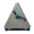 A textbook piece of late-1980s postmodern design: a solid triangular form finished in grey splatter paint flecked with...