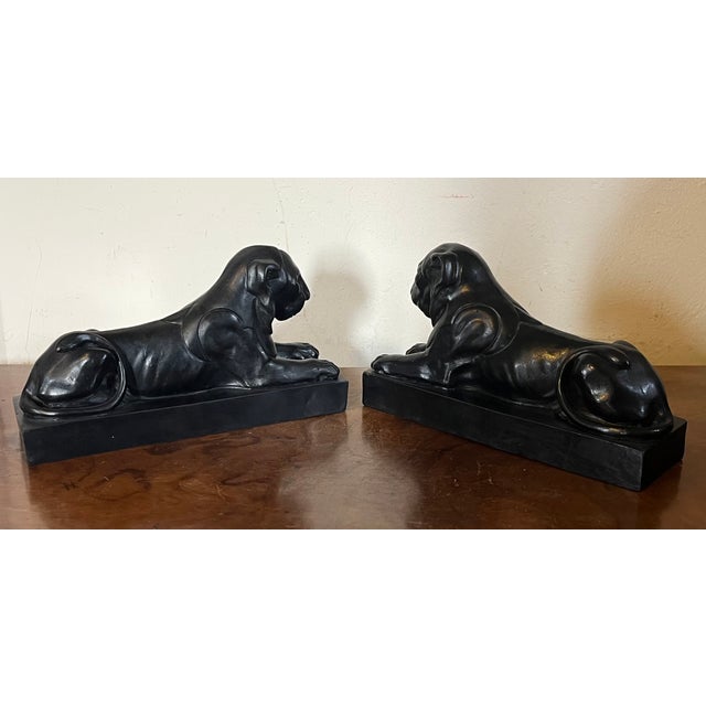 Wedgwood Antique George III Wedgwood Black Basalt Models of the Capitoline or Egyptian Lions Circa 1780 For Sale - Image 4 of 9