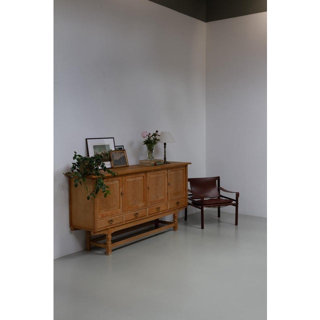 Mid-Century Brutalist Danish Oak Sideboard by Henning Kjærnulf for EG, 1960s For Sale - Image 10 of 18