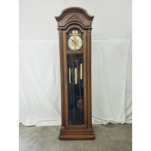 1970s Ridgeway Model Qm308 Serial Number 7775 Grandfather Clock Fm